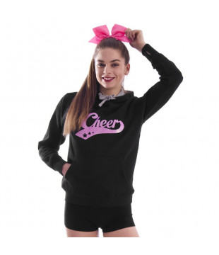 Dámská mikina s třpytivým CHEER potiskem na prsou