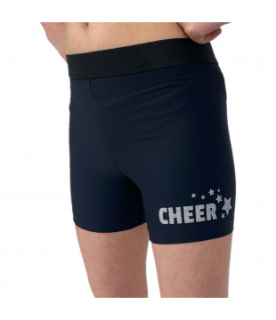 Shorts with elastic waist and sparkle Cheer and stars