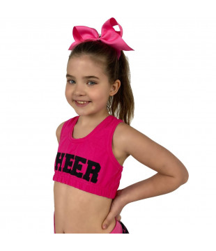 Dětský růžový top - sportovní podprsenka CHEER, vel. 152
