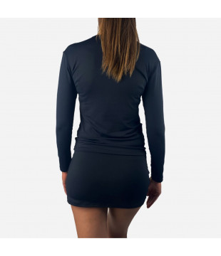 Black uniform top with long sleeves