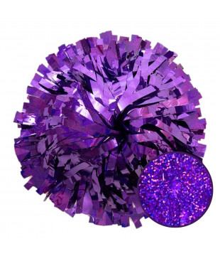 Velké třpytivé pompony fialové - 10"