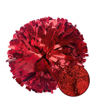 Pompoms Holographic Red XL