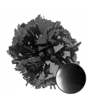 Metalické černé pompony - 6"