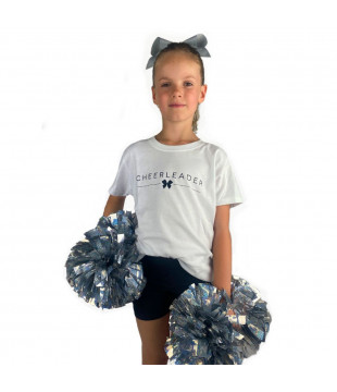 Kids T-shirt Cheerleader with a bow, white
