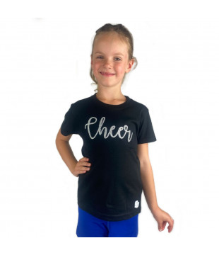 Kids T-shirt with an elegant glitter Cheer print