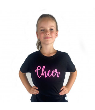 Kids T-shirt with an elegant glitter Cheer print