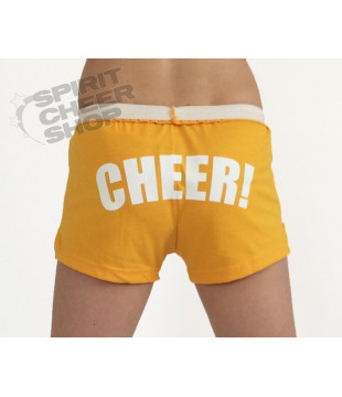 Women's CHEER Print Shorts - yellow, size L
