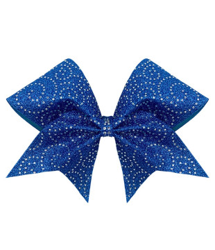 Glitter bow with rhinestone spirals