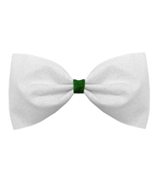 White bow-tie glitter cheer bow with colored center