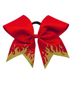 Large Cheer Bow with glitter flames