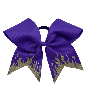 Large Cheer Bow with glitter flames