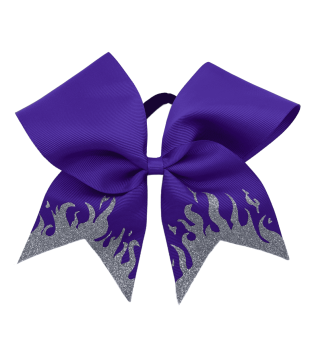 Large Cheer Bow with glitter flames