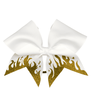 Large Cheer Bow with glitter flames