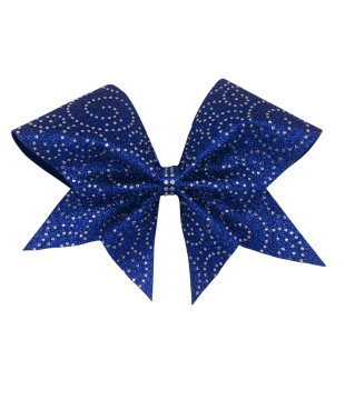 Glitter bow with rhinestone spirals