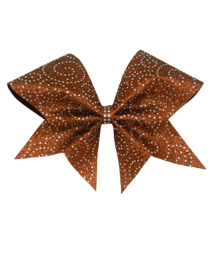 Glitter bow with rhinestone spirals