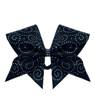 Large cheer satin bow with rhinestone spirals