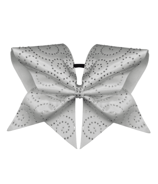 Large cheer satin bow with rhinestone spirals