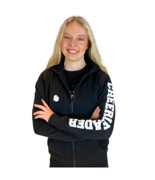 Sweatshirt with Glitter CHEERLEADER On Sleeve, Black