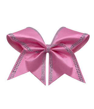 Large cheer satin bow with rhinestones on the sides