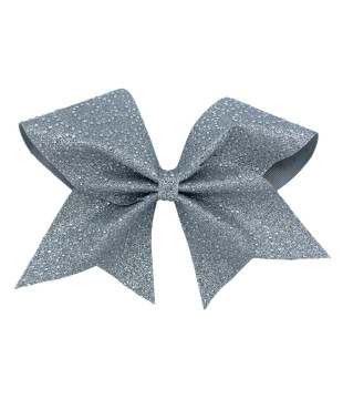 Glitter bow with rhinestone spirals