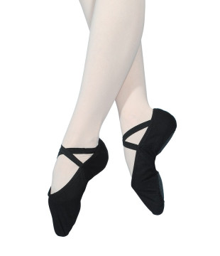 Kids Stretchy Textile Ballet Shoes – Black